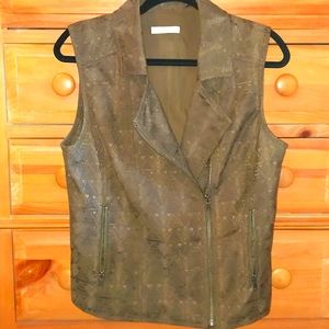 Hinge Olive Tarmac Medium Vest Brown Asymmetrical Zipper Sleeveless